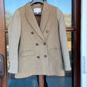 Lucy Paris houndstooth and herringbone double breasted jacket.‎ Size S